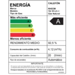 Calefont Rheem 21 Litros Gas Natural Tiro Forzado sin Kit