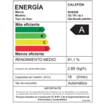 Calefont Rheem 18 Litros Gas Licuado Tiro Forzado sin Kit