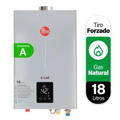 Calefont Rheem 18 litros tiro forzado GN - Etiqueta