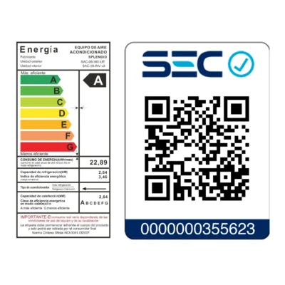 Aire Acondicionado Splendid Split Muro Inverter 9000 BTU -Eficiencia Energética