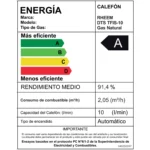 Calefont Rheem 10 Litros Gas Natural Tiro Forzado