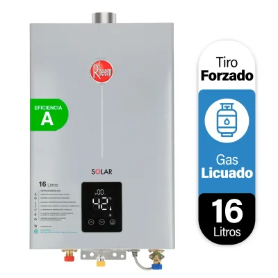 Calefont Rheem 16 litros tiro forzado GL - Etiqueta