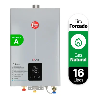 Calefont Rheem 16 litros tiro forzado GN - Etiqueta