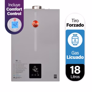 Calefont Digital 18 litros Gas licuado Tiro forzado Rheem